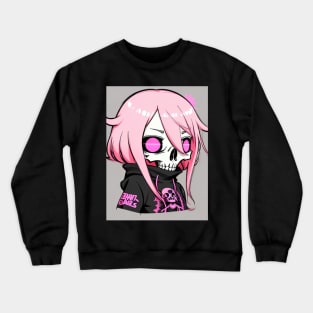 Charming Pink Princess: Delight in the Cutest Anime Girl Art in Pastel Shades Crewneck Sweatshirt